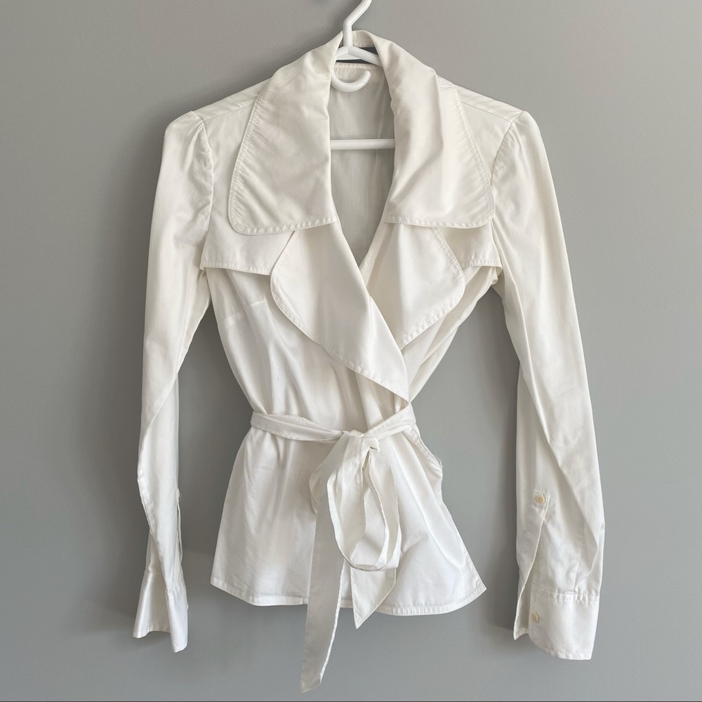 CLUB MONACO Poplin Wrap Top